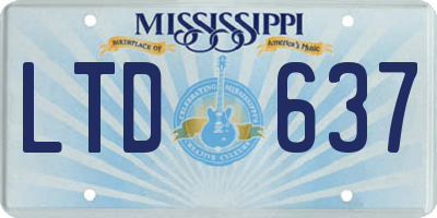 MS license plate LTD637