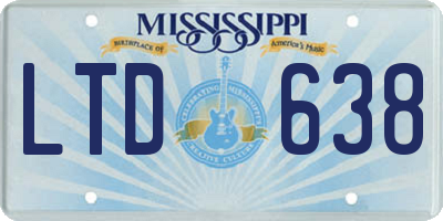 MS license plate LTD638