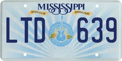 MS license plate LTD639