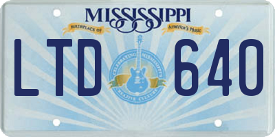 MS license plate LTD640