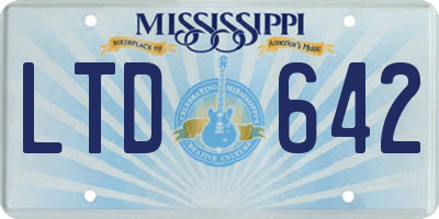 MS license plate LTD642