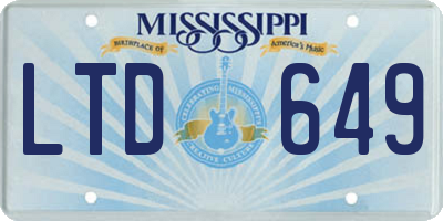 MS license plate LTD649