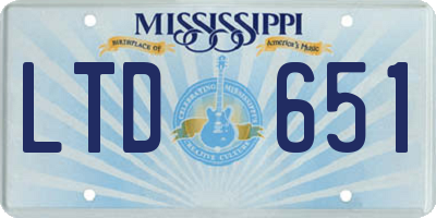 MS license plate LTD651
