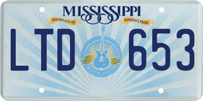 MS license plate LTD653