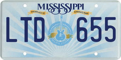 MS license plate LTD655