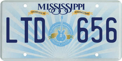 MS license plate LTD656