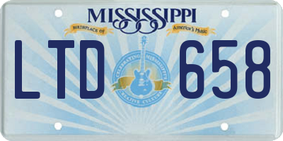MS license plate LTD658