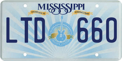 MS license plate LTD660