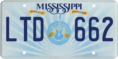 MS license plate LTD662