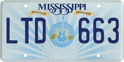 MS license plate LTD663