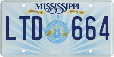 MS license plate LTD664
