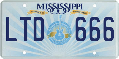 MS license plate LTD666
