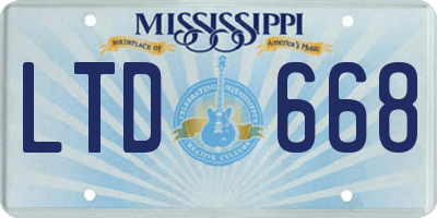 MS license plate LTD668