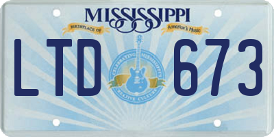 MS license plate LTD673