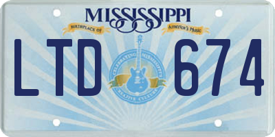 MS license plate LTD674