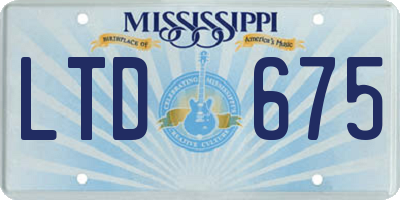 MS license plate LTD675