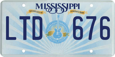 MS license plate LTD676