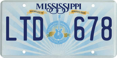 MS license plate LTD678