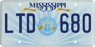 MS license plate LTD680