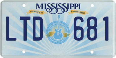 MS license plate LTD681