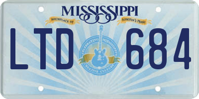 MS license plate LTD684