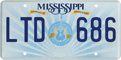 MS license plate LTD686