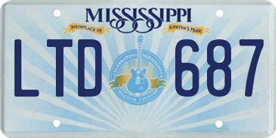 MS license plate LTD687
