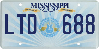 MS license plate LTD688