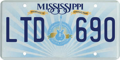 MS license plate LTD690