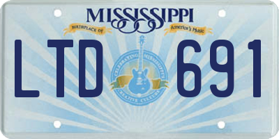 MS license plate LTD691