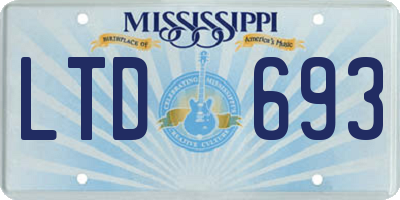 MS license plate LTD693