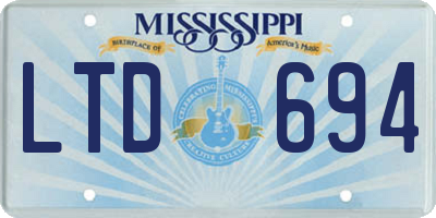 MS license plate LTD694
