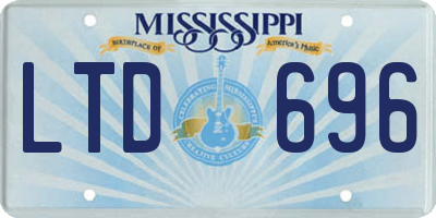 MS license plate LTD696