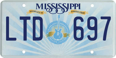 MS license plate LTD697