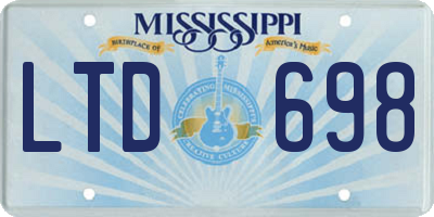 MS license plate LTD698