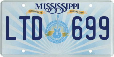 MS license plate LTD699