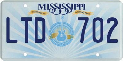 MS license plate LTD702