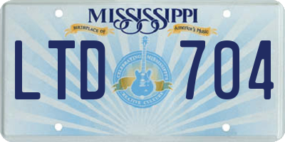 MS license plate LTD704