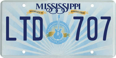 MS license plate LTD707