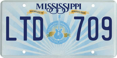 MS license plate LTD709