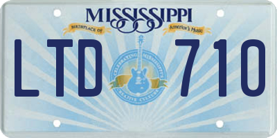 MS license plate LTD710