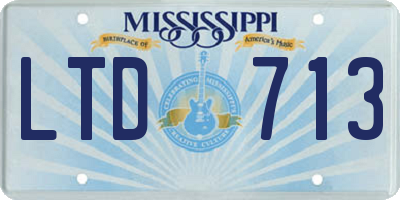 MS license plate LTD713