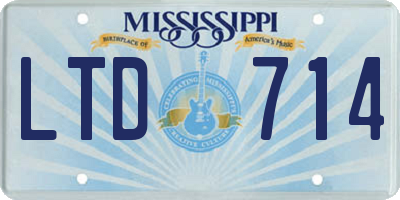 MS license plate LTD714