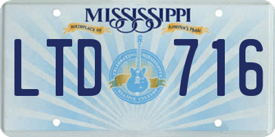 MS license plate LTD716