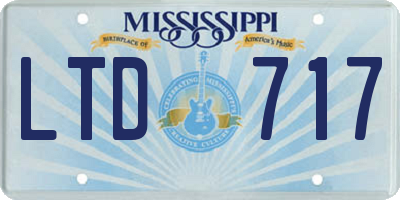 MS license plate LTD717