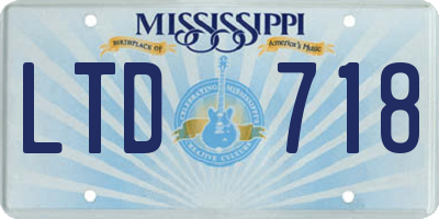 MS license plate LTD718