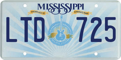 MS license plate LTD725