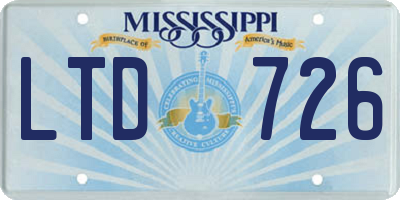 MS license plate LTD726