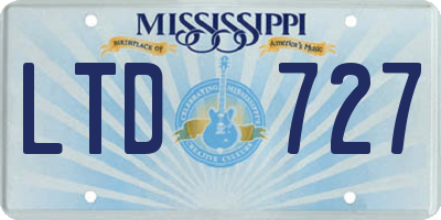 MS license plate LTD727