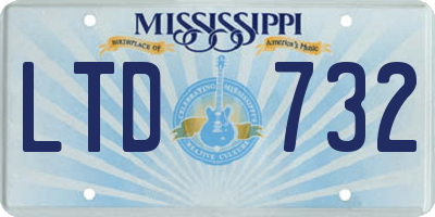 MS license plate LTD732